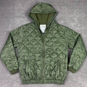 Zero Foxtrot Jacket Men's Medium Camo Woobie Hooded Puffer Green Quilted